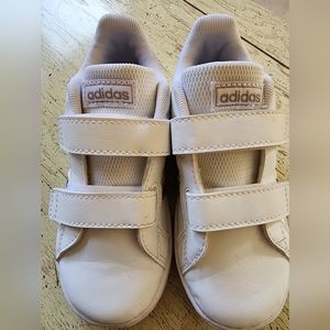 ADIDAS little girls velcro gym shoes size 9